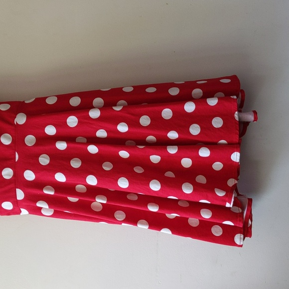 ModCloth Ixia Red White Polka Dot Dress Size (S) - Picture 3 of 9